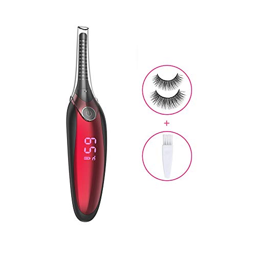 Rizador de Pestañas Termico Profesional, Electrico Mini Rizador Pestañas Rizar Pestañas y Long Lasting con Control Digital 4 Opciones de Temperatura