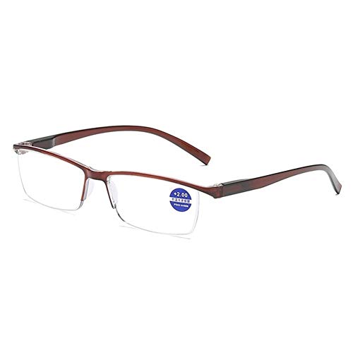 RJTYJ Gafas De Lectura Hombres Anti-Azul Claro Presbicia Lentes Unisex Gafas De Moda De La Vista 1 1.5 2 2.5 3 8.04 (Color : Tawny, Size : +250)