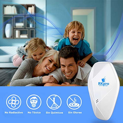 RKpro Repelente Ultrasónico de Plagas - Ahuyentador de Ratones ultrasonidos - Repelente Ultrasónico Mosquitos Cucarachas - Antimosquitos Eléctrico Insectos Ratas Moscas Arañas Hormigas 2 Unidades