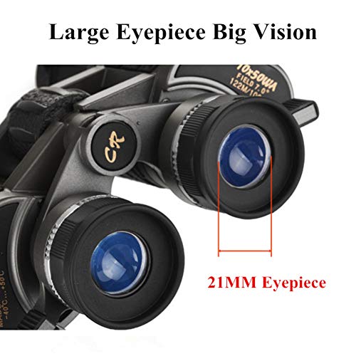 RLFDC 10 X 50 Binoculares Potentes - Binoculares Plegable Compacto con BAK4 Prism, FMC Lente, Prueba De Niebla Y Resistente Al Agua para Adultos/Niños/Outdoorbirding/Viajar/Turismo/Caza