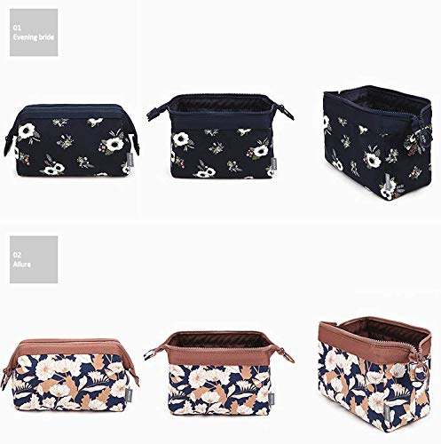 Rmeet Bolsa para Cosméticos,Portátil Bolsas de Maquillaje de Viaje Impermeable Flor Neceser de Maquillajepara Mujeres niñas
