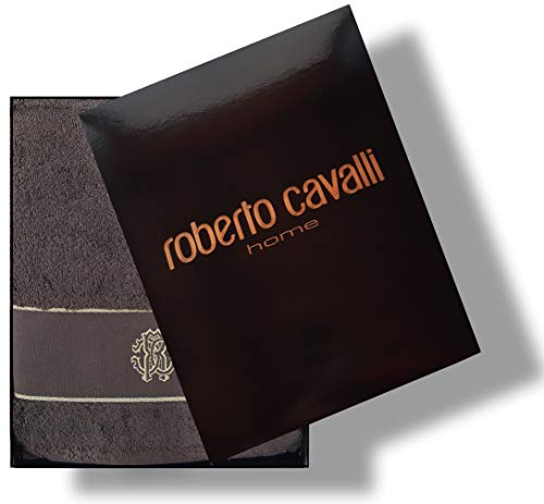 Roberto Cavalli - Elegante toalla de baño de pura esponja hidrófila 100 % Home de color liso Art. Gold New cm. 100 x 150 cm.