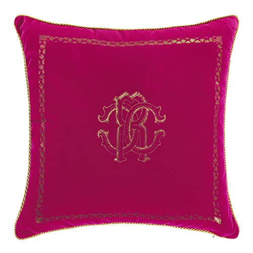Roberto Cavalli Home - Cojín decorativo de 40 x 40 cm con cremallera, cojines para cama, sofá 100% raso de puro algodón veneciano