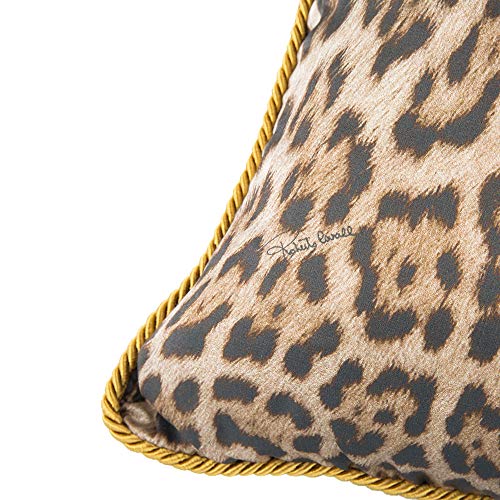Roberto Cavalli Home - Cojín decorativo de 40 x 40 cm con cremallera, cojines para cama, sofá 100% raso de puro algodón veneciano