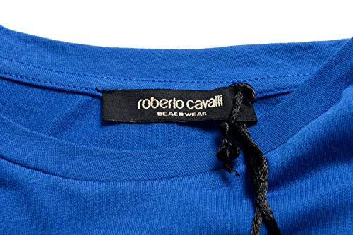 Roberto Cavalli HSH01T - Camiseta de manga corta para hombre Blue Bluette L