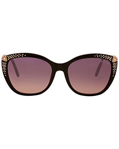 Roberto Cavalli RC978S 01B 55 Monturas de gafas, Negro (Negro LucidoFumo Grad), 55.0 Unisex Adulto