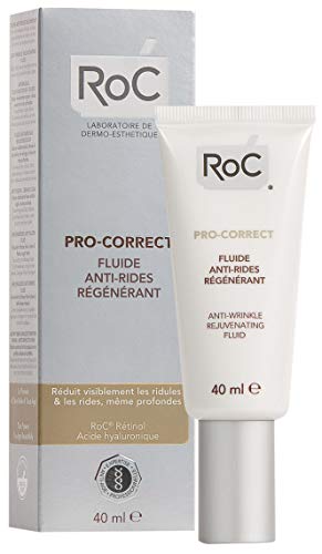 RoC - Pro-Correcto Fluido rejuvenecedor anti-arrugas - Reduce líneas finas y arrugas profundas - Uso diario - Todo tipo de piel - Textura ligera - 40 ml