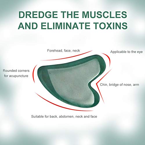 Rodillo de Jade, Gua Sha Jade, Jade Roller Facial,Jade Rodillo Gua Sha Masaje Conjunto De Herramientas,Antienvejecimiento natural,Para Cuello Cara Ojos Cabeza Cuerpo