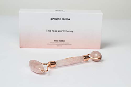 Rodillo Facial Masajeador Facial Masaje Piedra de Cuarzo Rosa Tratamiento de Arrugas Estimulador Instantáneo De Colágeno