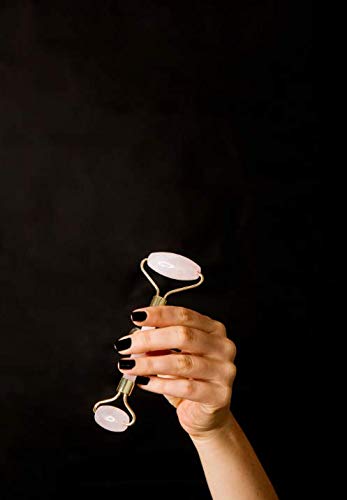 Rodillo Facial Masajeador Facial Masaje Piedra de Cuarzo Rosa Tratamiento de Arrugas Estimulador Instantáneo De Colágeno