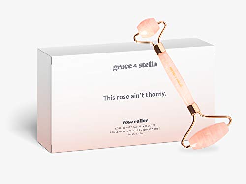 Rodillo Facial Masajeador Facial Masaje Piedra de Cuarzo Rosa Tratamiento de Arrugas Estimulador Instantáneo De Colágeno