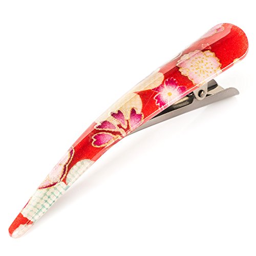 Rojo Cherry Blossom japonés pelo Clip