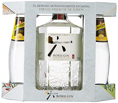 Roku Gin Ginebra Artesanal Japonesa + Estuche 2 Tónicas, 43% - 700 ml