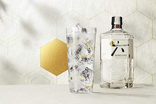 Roku Gin Ginebra Artesanal Japonesa + Tónica y Vaso, 43% - 700 ml