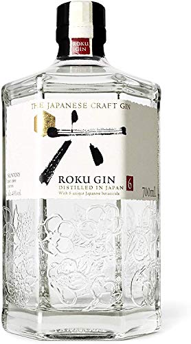 Roku Gin Ginebra Artesanal Japonesa + Tónica y Vaso, 43% - 700 ml