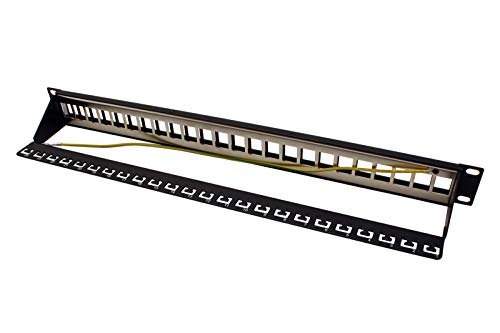 Roline Cat. 6 19"-Keystone Patch Panel STP- Bahía de entrada, screened, color negro (importado)