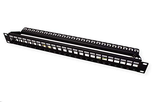 Roline Cat. 6 19"-Keystone Patch Panel STP- Bahía de entrada, screened, color negro (importado)