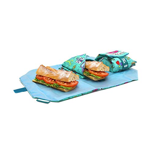 Roll'eat - Boc'n'Roll Kids Bolsa Merienda Infantil Porta Bocadillos Ecológico sin BPA, Princesas Turquesa