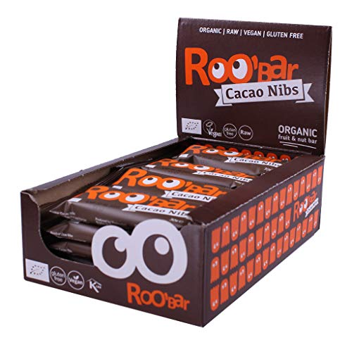 Roobar Barrita Energética Pepitas De Chocolate Y Almendras 100% Ecológica Con Superalimentos - Vegana - Caja 20 X 30G