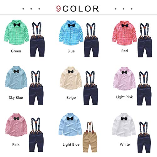 Ropa de Bebe niño otoño Camisas y Pantalones 4 Piezas Conjunto para bebé niño víspera de Todos los Santos Ropa de Maquillaje（Rojo，4-7 Meses）