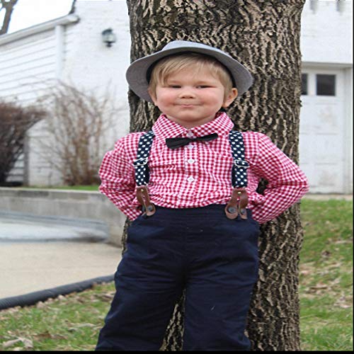 Ropa de Bebe niño otoño Camisas y Pantalones 4 Piezas Conjunto para bebé niño víspera de Todos los Santos Ropa de Maquillaje（Rojo，4-7 Meses）