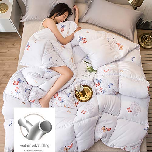 Ropa de cama edredón nórdico Insertar - Modelo colorido de la mariposa Pintura Impreso, Invierno Alternativa acolchada con edredón Corner pestañas, la tela de algodón con suave microfibra Interior Lle