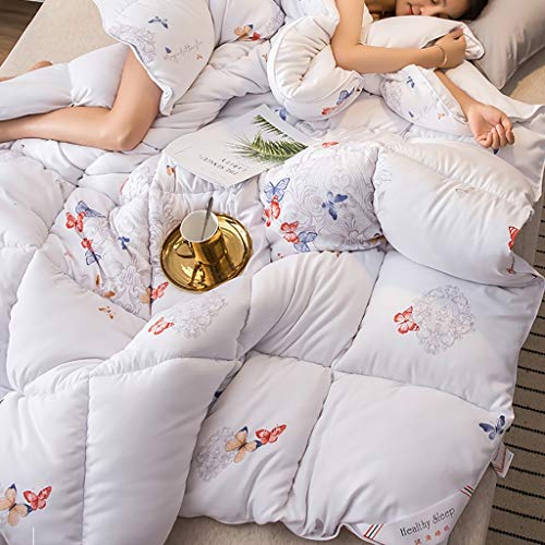 Ropa de cama edredón nórdico Insertar - Modelo colorido de la mariposa Pintura Impreso, Invierno Alternativa acolchada con edredón Corner pestañas, la tela de algodón con suave microfibra Interior Lle