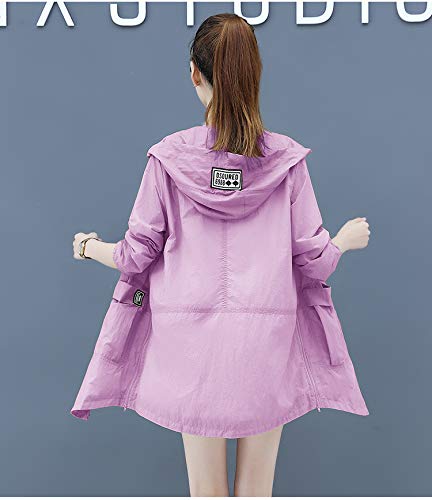 Ropa de protección solar de verano para mujer de mediana edad para primavera y verano Morado violeta XXXL