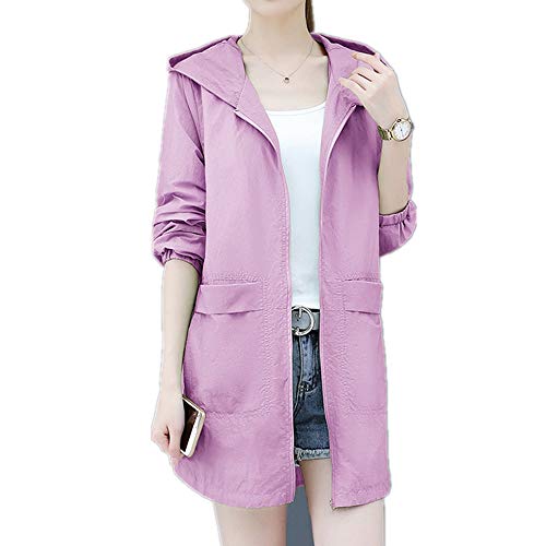 Ropa de protección solar de verano para mujer de mediana edad para primavera y verano Morado violeta XXXL