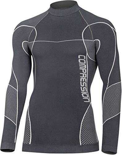 Ropa interior de compresión para hombre Media térmica Ropa interior transpirable Camiseta con capa activa, color gris, tamaño XL