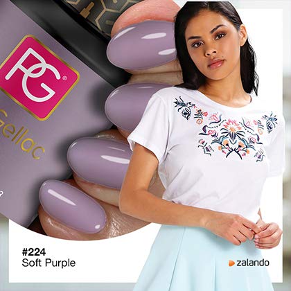 Rosa gellac UV esmalte de uñas 224 Soft Purple. Profesional Gel Esmalte de Uñas Shellac para al menos 14 días perfecto brillante clavos