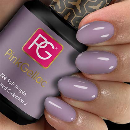 Rosa gellac UV esmalte de uñas 224 Soft Purple. Profesional Gel Esmalte de Uñas Shellac para al menos 14 días perfecto brillante clavos