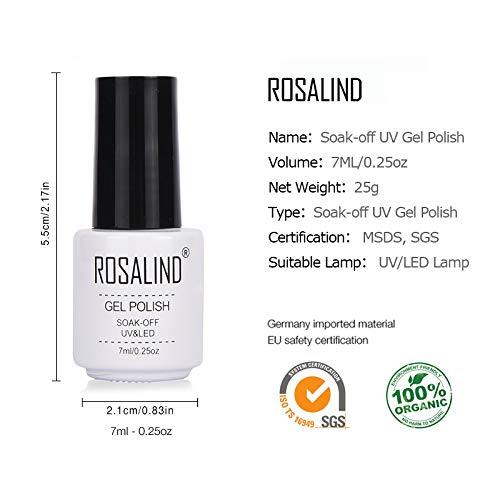ROSALIND-Esmalte semipermanente de uñas de gel con purpurina de diamante, pintura de color súper brillante, para lámpara UV y LED