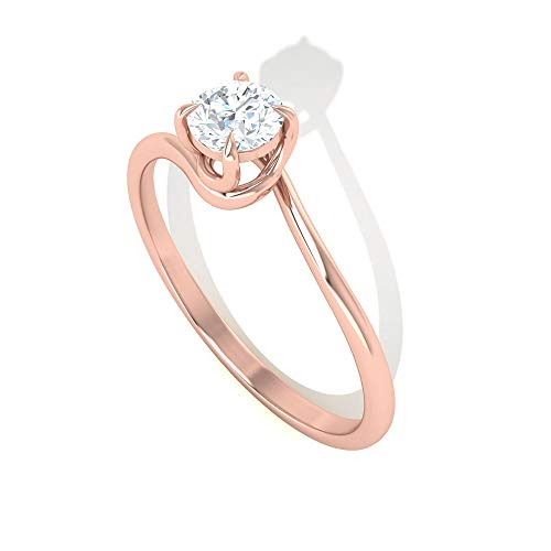 Rosec Jewels 18 quilates oro rosa Round Brilliant Moissanite