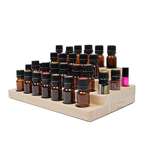 RoseFlower Caja de Almacenaje de Madera de Aceites Esenciales y Aromaterapia, 30 Botellas Aceite Contenedor Cubos de Almacenaje Organizadores para Perfumes, Fragancias, CosméTica, Joyas