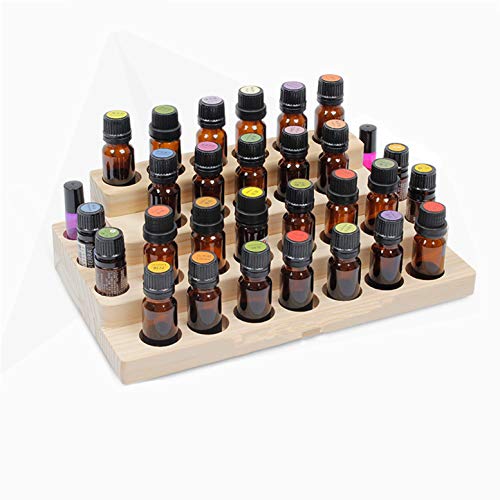 RoseFlower Caja de Almacenaje de Madera de Aceites Esenciales y Aromaterapia, 30 Botellas Aceite Contenedor Cubos de Almacenaje Organizadores para Perfumes, Fragancias, CosméTica, Joyas