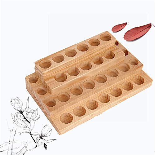 RoseFlower Caja de Almacenaje de Madera de Aceites Esenciales y Aromaterapia, 30 Botellas Aceite Contenedor Cubos de Almacenaje Organizadores para Perfumes, Fragancias, CosméTica, Joyas