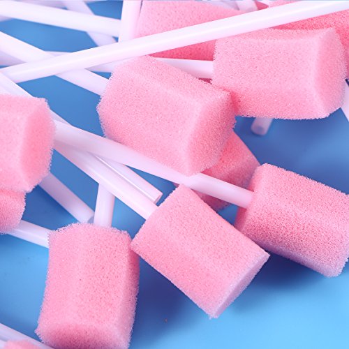 ROSENICE Esponjas de boca esponjas desechables hisopos orales para el cuidado oral (Rosa) - 100 Piezas