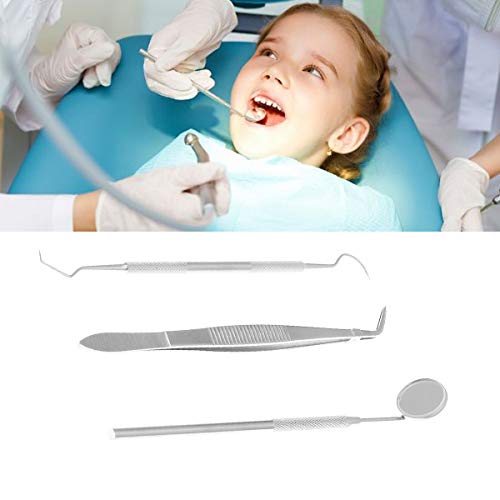 ROSENICE Paquete de 3 Herramientas de Higiene Dental Instrumentos de Acero Inoxidable para Limpieza de los Dientes