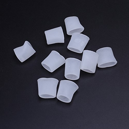ROSENICE Protectores dedos pie de gel Tubo de Pies de silicona para Ampollas Callos 5 pares (Zócalo Abierto Blanco)