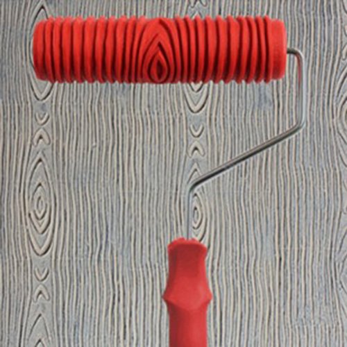 ROSENICE Rodillo de pintura en relieve rodillo de pintura DIY herramienta de decoración de pared 7" (Rojo)