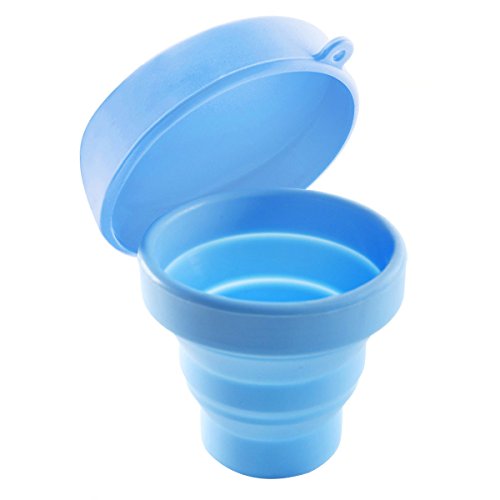 ROSENICE Taza de silicona plegable portátil para excursión Camping Picnic (azul)