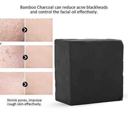 Rotekt 100g Bambú Carbón hecho a mano Jabón de aceite Exfoliación Poros Encogimiento Blanqueamiento Jabón Facial