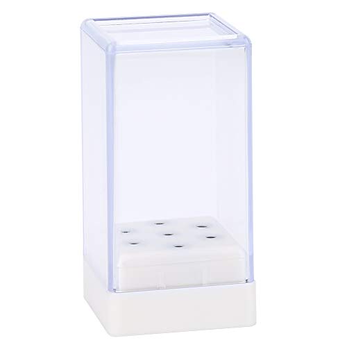 Rotekt 7 hoyos Nail Drill Heads Bits Holder Organizador Contenedor de la caja para el cabezal de esmerilado de uñas Display