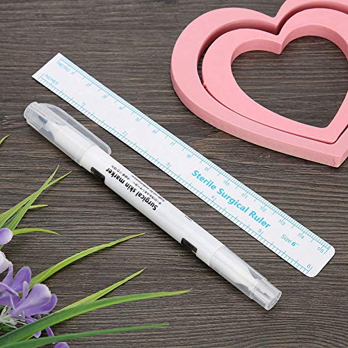 Rotulador de Tatuaje, Labio Profesional de Microblading Impermeable, Rotulador de ceja de Tatuaje semipermanente para Principiantes y Artistas de Tatuajes experimentados(White Double Head)