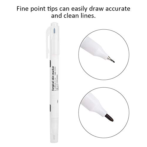 Rotulador de Tatuaje, Labio Profesional de Microblading Impermeable, Rotulador de ceja de Tatuaje semipermanente para Principiantes y Artistas de Tatuajes experimentados(White Double Head)