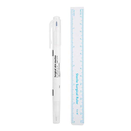 Rotulador de Tatuaje, Labio Profesional de Microblading Impermeable, Rotulador de ceja de Tatuaje semipermanente para Principiantes y Artistas de Tatuajes experimentados(White Double Head)