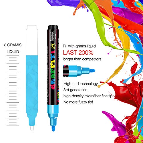 Rotuladores Metálicos, Emooqi Marker Pen Rotuladores de Colores 18 Multicolor Marcador Pens, para en Cualquier Superficie, Fabricación de Tarjetas Álbum de Bricolaje,Rotuladores de Pintura Acrílica