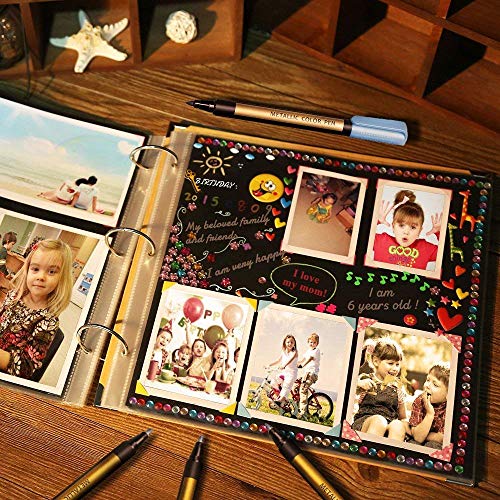 Rotuladores metálicos, Vakki Juego de 10 colores surtidos Bolígrafos de pintura Conjunto de marcadores de arte para hacer tarjetas, Scrapbooking, Foto de bricolaje, Piedra de papel del álbum