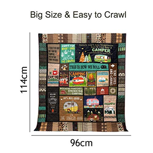 Routinfly - Manta de Camping, para la Playa, para Verano, Lavable, para el hogar, para habitación de niños, salón, montañismo, Senderismo y Viajes, Multicolor, 96cmx114cm